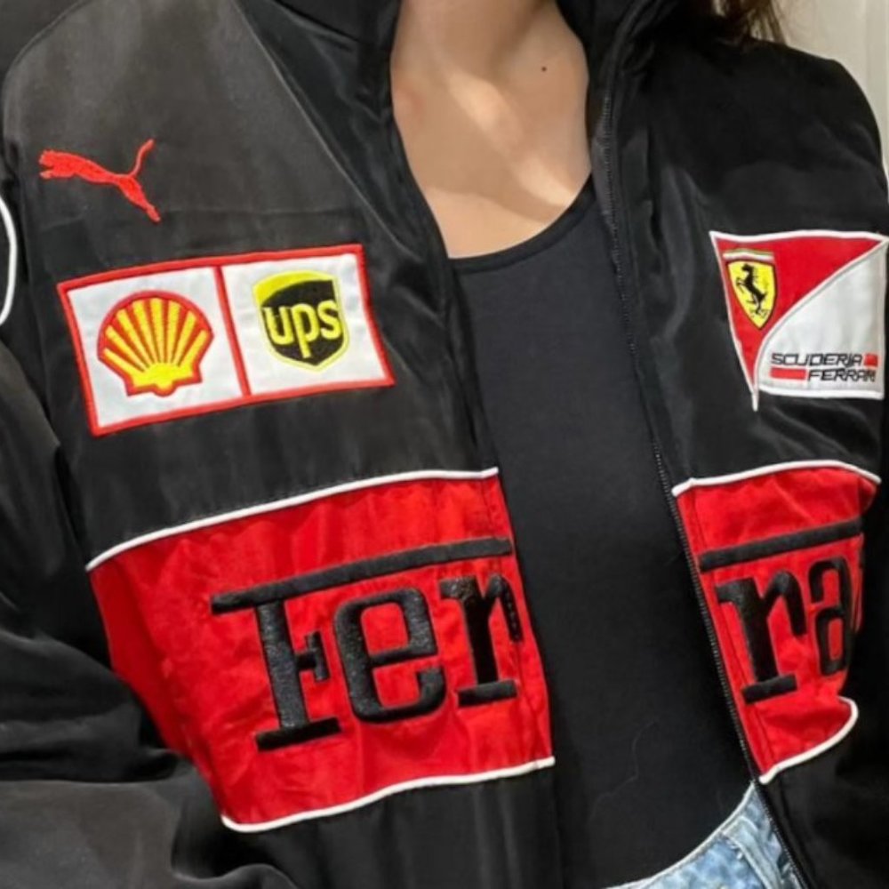 Large Nascar Jacket Ferrari Racing Jacket 90s - Picture 1 of 6
